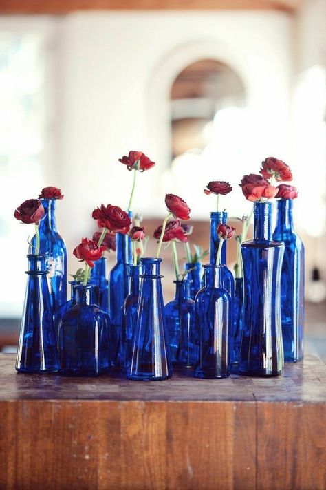 Labor Day Wedding, Patriotic Wedding, Fourth Of July Party, Red Anemone, Late Summer Weddings, Deco Nature, Themed Desserts, July Wedding, Wedding Blue