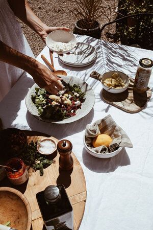 Mediterranean Table, Mediterranean Holiday, Calabrian Chili, Mediterranean Summer, Mediterranean Lifestyle, Hot Pepper Sauce, Summer Salad Recipes, Grilled Shrimp, Summer Salad