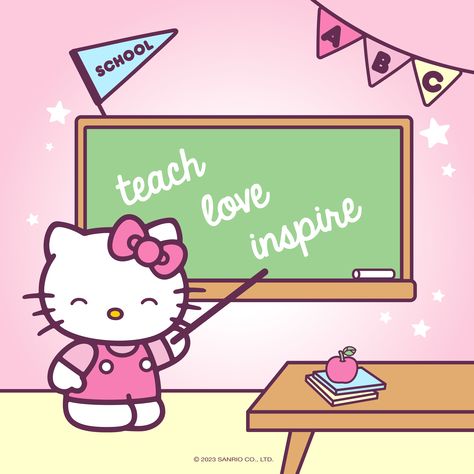 Happy #NationalTeacherDay! 🍎💕 Art Teacher Aesthetic, Art School Aesthetic, Teacher Vision Board, Sailor Moon Quotes, Teacher Wallpaper, Hello Kitty School, Teacher Aesthetic, Class Theme, Cat Birthday Party