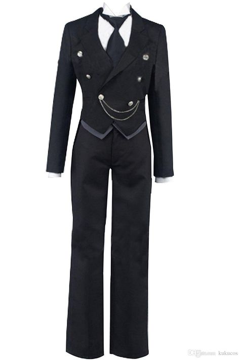 Waiter Outfit Drawing, Servant Clothes, Butler Costume, Waiter Outfit, Butler Outfit, Royal Servant, Black Butler Cosplay, Black Butler Sebastian, Outfit Costume