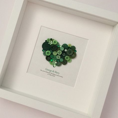 55th Wedding Anniversary Gift Ideas - hitched.co.uk 55th Anniversary Party Ideas, 55th Anniversary Gifts, Emerald Wedding Anniversary, Scrabble Crafts, Emerald Anniversary, 55th Wedding Anniversary, Anniversary Candle, Button Creations, Retirement Ideas