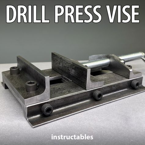 Well Done Tips shares how to make this drill press vise without any welding. #Instructables #workshop #metalworking #tools #vise Homemade Drill Press, Drill Press Vise, Bike Challenge, Metal Beam, Welding Table, Stainless Steel Rod, Drill Press, Homemade Tools, Diy Metal