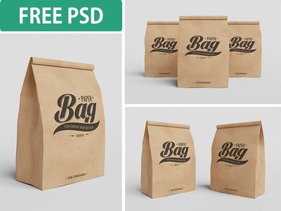 Paper Bag PSD Mockups Bread Packaging, Paper Bag Design, Free Mockup Templates, Free Psd Mockups Templates, Bag Mockup, Mockup Downloads, Psd Mockup Template, Packing Design, Mockup Free Download