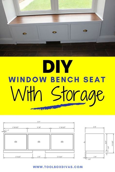 How to Build Window Seat From Wall Cabinets or these simple steps. Window Seat and Built-Ins. Additional storage. This seating has storage drawers. #windowseat #DIY #woodworking Build Window Seat, Window Bench Seat With Storage, Diy Window Bench, Bench Seat With Storage, Relaxation Ideas, Seat With Storage, Diy Window Seat, Window Bench Seat, Storage Bench Seating