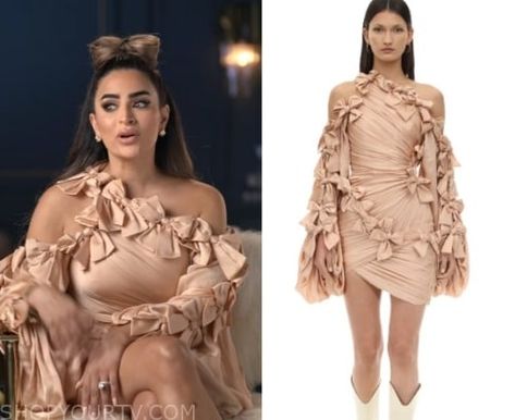 Dubai Bling: Season 2 Episode 8 Safa's Bow Mini Dress Safa Dubai Bling, Dubai Bling Outfits, Dubai Bling, Bow Mini Dress, Bling Dress, Aesthetic 2024, Tv Show Fashion, Party Outfits, Aesthetic Iphone