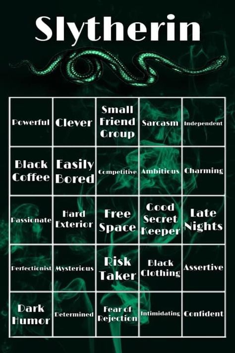 Slytherin Bingo, Types Of Slytherin, Slytherin Qualities, Songs That Confirm Your A Slytherin, Things Slytherin Say, Harry Potter Books Slytherin Edition, Harry Potter Art, Nike Shoes Women, Bingo