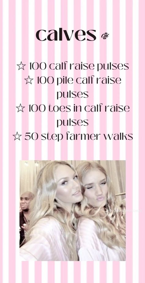 Calves Workout, Angel Workout, Vs Workout, Teen Workout Plan, Summer Body Workout Plan, Workout Program Gym, Pilates Workout Routine, Victoria Secret Workout, Summer Body Workouts