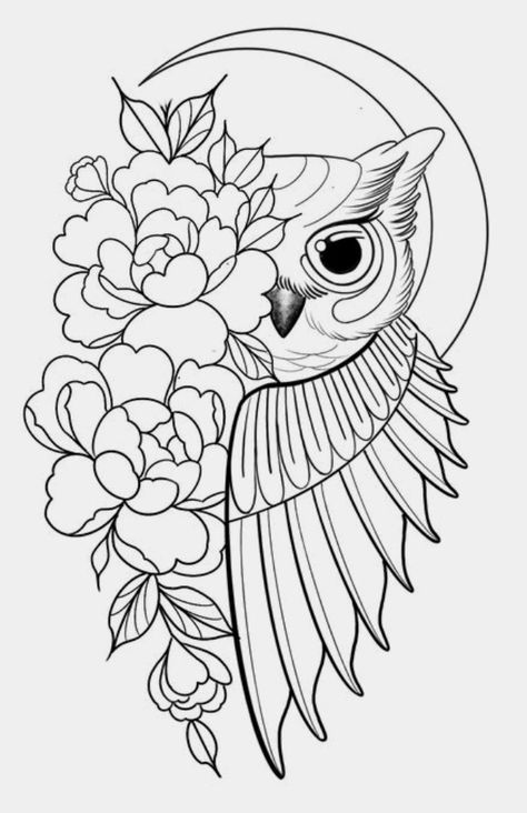 Embroidery Drawings, Owl Outline, Sketchbook Practice, Svg Animals, Owl Tattoo Design, Inspiration Painting, Tattoo Stencil Outline, Owls Drawing, Pola Sulam