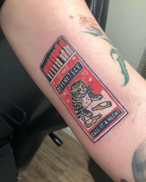 This was such a cool design to do. I could do a lot more of these. Original design by @arnamiller . . . . . #cattattoo #tucsontattoo… Match Box Tattoo, Matchbox Tattoo, Box Tattoo, Match Box, Cat Tattoo, Cool Design, Box Art, Triangle Tattoo, Original Design