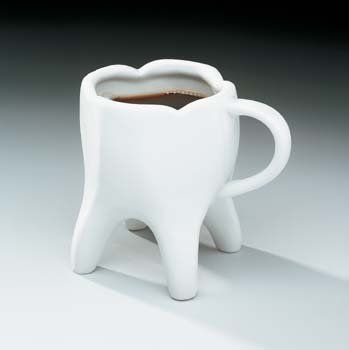 4 out of 5 dentists recommend the Molar Mug. Not because it's healthy and fights tooth decay, but just because it's cool and it reminds them that for every tooth they fix, they can buy a new accessory for their yacht.  It's dishwasher and microwave safe. The cavity can be filled Dental Fun, Dental Gifts, Dental Life, Teeth Shape, Dental Art, Dental School, Dental Humor, Gifts For Dentist, Dental Hygienist