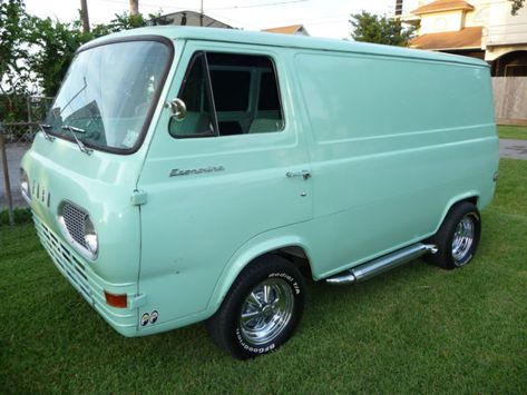 1965 FORD ECONOLINE HIPPIE VAN for sale: photos, technical specifications, description Vintage Vans For Sale, Custom Vans For Sale, Gmc Vans, Green Vans, Chevy Van, Van Car, Panel Truck, Ford Van, Hippie Van