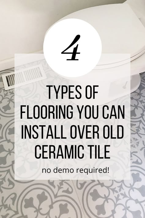 What Type of Flooring Can You Install Over Ceramic Tile? Vinyl In Bathroom, Luxury Vinyl Tile Flooring Bathroom, Vinyl Tile Flooring Bathroom, Vinyl Tile Bathroom, Painting Ceramic Tile Floor, Tile Over Tile, Different Types Of Flooring, Type Of Flooring, Vinyl Flooring Bathroom