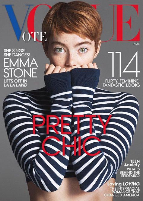 Emma Stone Stars in American Vogue November 2016 Cover Story Mert And Marcus, Black Bob, Vogue Us, Lift Off, Vogue Covers, Vogue Magazine, Emma Stone, Looks Chic, Short Pixie