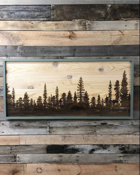 Wood Lath Art, Maine Art, Woodburning Projects, Wood Art Projects, Conifer Trees, Wood Projects That Sell, Wood Burning Crafts, Wood Shop Projects, Wood Burning Patterns