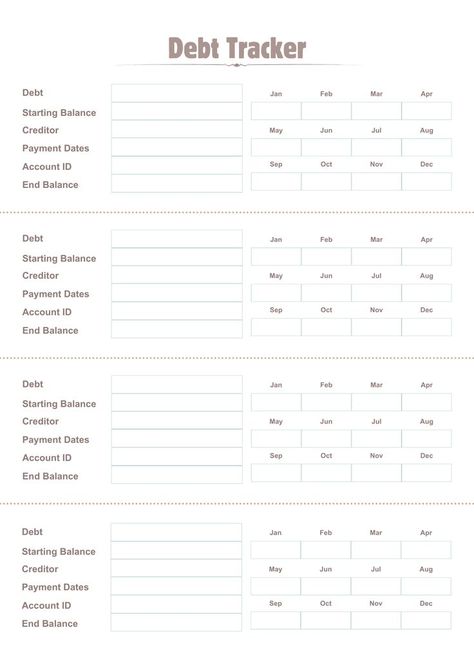 Printable Debt Tracker Template Saving Money Monthly, Budget Planner Ideas, Small Business Ideas Products, College Student Budget, Financial Budget Planner, Debt Payoff Tracker, Free Budget Printables, Weekly Budget Planner, Money Planner