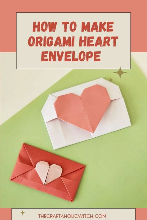 Give your letters an extra dose of love with these beautiful origami heart envelopes. Learn to make them with our comprehensive instructions and helpful video tutorial. Origami Heart Envelope, Cute Origami Easy, Oragami Ideas Cute, Origami Valentines, Origami Envelope Easy, Envelope Origami, Envelope Heart, Diy Gifts Paper, How To Do Origami