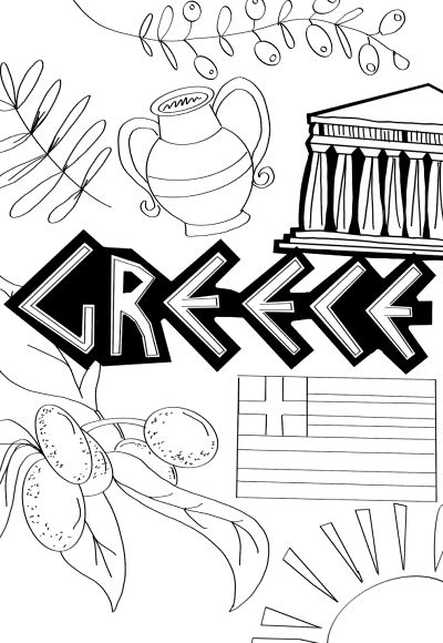 Greece Coloring Pages Greek Coloring Pages, Ancient Greece Art Projects, Greece Coloring Pages, Greece Crafts, Ancient Greece Crafts, Ancient Greece Art, Greek Festival, Preschool Pictures, Greece Flag