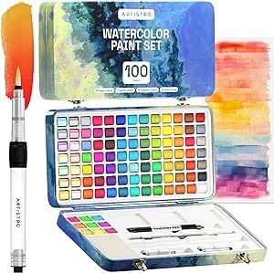 Travel Watercolor, Water Brush Pen, Basic Watercolor, Watercolor Cake, Artist Supplies, Fineliner Pens, Kids Watercolor, Watercolor Paint Set, Water Brush