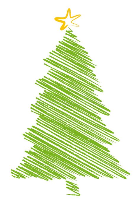 Christmas Tree Drawing Simple, Tree Drawing Simple, Christmas Tree Illustration, Painted Christmas Cards, Christmas Tree Drawing, Scribble Drawing, Merry Christmas Vector, Drawing Stencils, Noel Diy