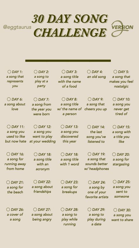 30 Day Instagram Challenge, 30 Day Music Challenge, Writing Songs Inspiration, 30 Days Challenge, Music Challenge, 30 Day Song Challenge, Story Questions, Instagram Story Questions, 30 Day Challenges