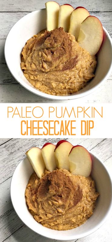 Paleo Pumpkin Cheesecake Dip - a healthy fall dessert that is ready in under five minutes and tastes awesome! Paleo Pumpkin Cheesecake, Pumpkin Cheesecake Dip, Healthy Fall Desserts, Chips Dip, Paleo Thanksgiving, Keto Treats, Cheesecake Dip, Paleo Pumpkin, Paleo Sweets