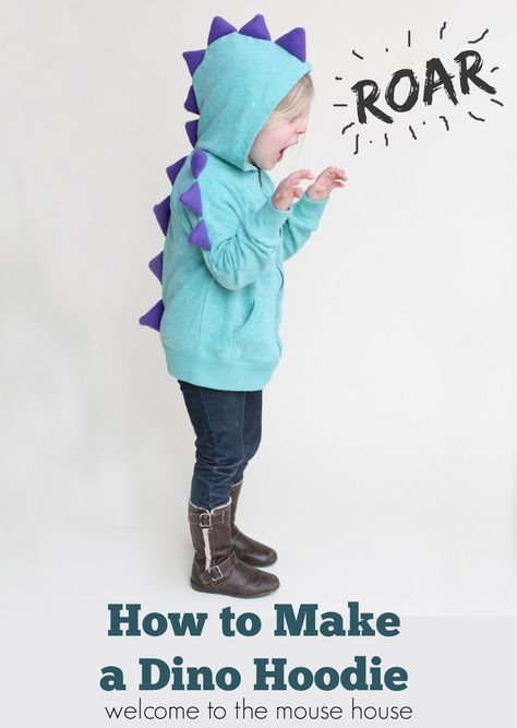 How to Make a Dinosaur Hoodie: Calling All Kids - welcometothemousehouse.com Kids Dinosaur Costume, Make A Dinosaur, Dinosaur Hoodie, Dino Costume, Kids Series, Dinosaur Costume, A Dinosaur, Dinosaur Kids, Baby Mama