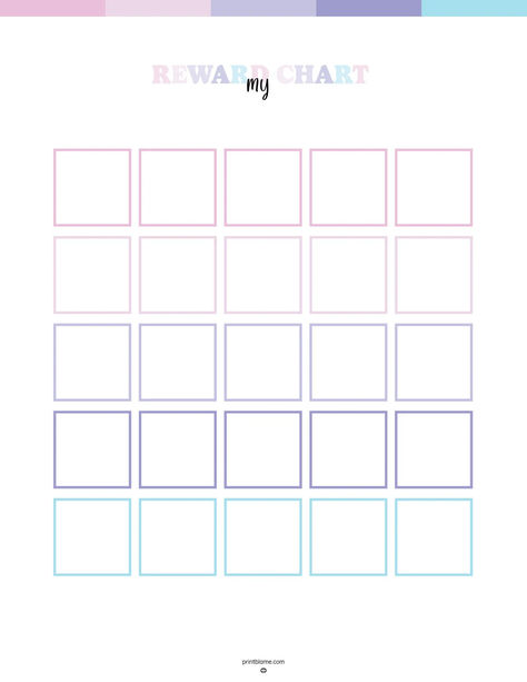 A printable reward chart with 25 blank squares arranged in a grid, designed for tracking tasks or accomplishments. Sticker Chart For Kids Positive Behavior, Chores Printable, Attendance Sheet, Printable Reward Charts, Reward Charts, Sticker Chart, Good Behavior, Reward System, Grade Book