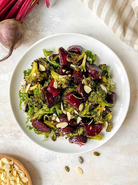 Beetroot Broccoli Salad - Through The Fibro Fog Roasted Beetroot, Low Histamine Foods, Thanksgiving Salad, Fibro Fog, Low Histamine Diet, Low Histamine, Beetroot Salad, Summer Picnics, Weeknight Dinner Recipes Easy