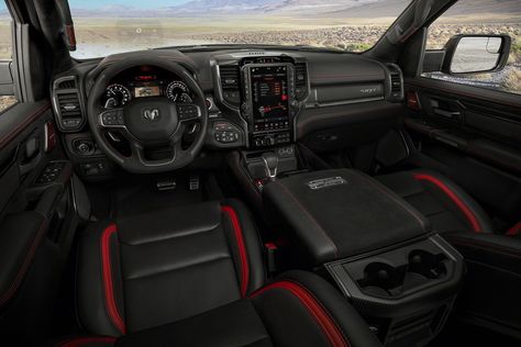 2021 Ram 1500 TRX interior Hellcat Engine, Ram Trx, Pickup Car, Custom Pickup Trucks, Ram Truck, Truck Interior, Nissan Patrol, All Terrain Tyres, Luxury Sedan