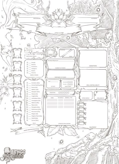 ArtStation - DnD Character Sheets Dnd Character Sheet Template Free, Dnd Character Sheets, Rpg Character Sheet, Dnd Character Sheet, D D Funny, Dm Screen, Character Sheet Template, Dungeons And Dragons 5e, Character Template