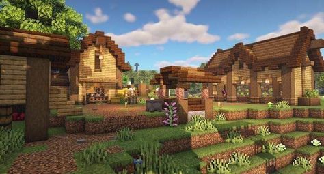 Geminitay Minecraft, Aesthetic Minecraft Builds, Minecraft Village, Minecraft Shaders, Minecraft Inspiration, Cute Minecraft Houses, Minecraft Plans, Minecraft Inspo, Minecraft Survival