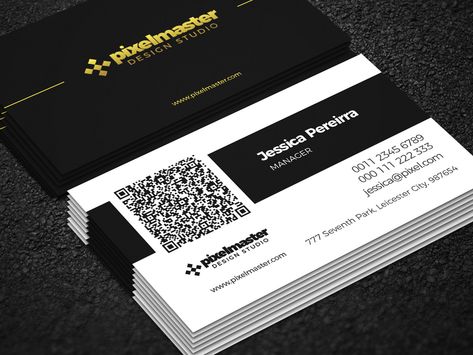 Business Card With Qr, Business Card Design Minimal, Simple Business Card, Qr Code Business, Instagram Username Ideas, Qr Code Business Card, Photographer Business Cards, Graphic Design Business Card, Minimal Business Card