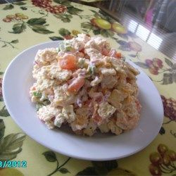 Cracker Salad Cracker Salad, Mayonnaise Salad, Southern Salad, Tomato Egg, Soda Crackers, Hard Cooked Eggs, Green Onion, Tomato Recipes, A Bowl