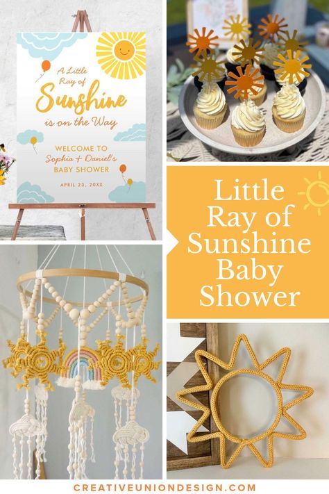 The Little Ray of Sunshine is on the Way baby shower promises to be a heartwarming and joyous celebration in honor of the impending arrival of a precious little one. Start planning your gender neutral baby shower with matching invitations, thank you cards, enclosure cards, signs, games, favors, tableware, balloons, nursery decor, baby shower gifts, cupcake toppers and more! Here comes the son. Little Ray Of Sunshine Baby Shower Themes, You Are My Sonshine Baby Shower Boy, Little Ray Of Sunshine Baby Shower Decor, A Little Sunshine Is On The Way, Hello Sunshine Baby Shower Theme, A Ray Of Sunshine Baby Shower Ideas, Our Ray Of Sunshine Baby Shower Theme, Here Comes The Son Dessert Table, You Are My Sunshine Baby Shower Theme