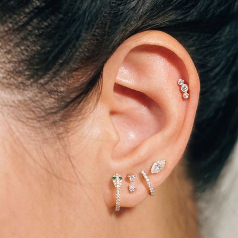 Marquise Earrings, Ear Party, Flat Back Earrings, Helix Piercing, Marquise Diamond, Diamond Stud, Cartilage Earrings, Single Earring, Earrings Collection