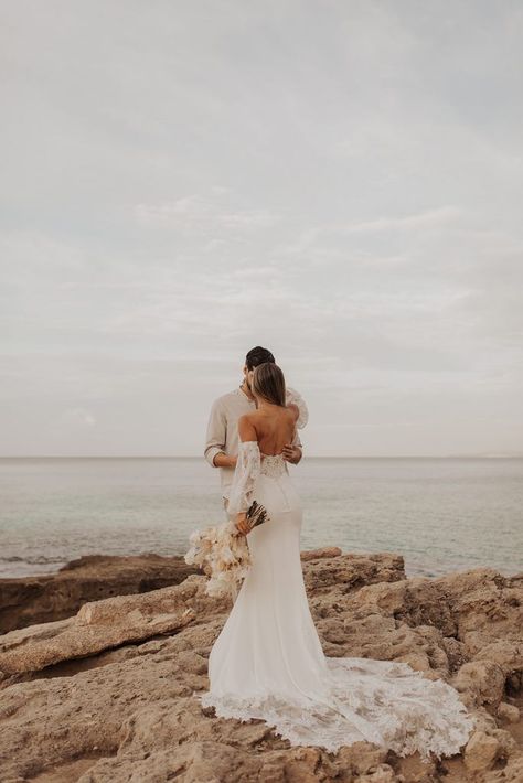 Mallorca Elopement, European Elopement, Bride And Groom Pictures, Mallorca Spain, Breathtaking Wedding, Luxury Wedding Venues, Stunning Gowns, Elopement Wedding, Elope Wedding