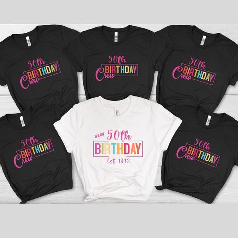 Birthday Party Shirts, Birthday Girl T Shirt, Thirty Birthday, 1 Birthday, 60th Birthday Party, Group Shirts, Birthday Party Shirt, Girls Tees, Crew Neck Shirt