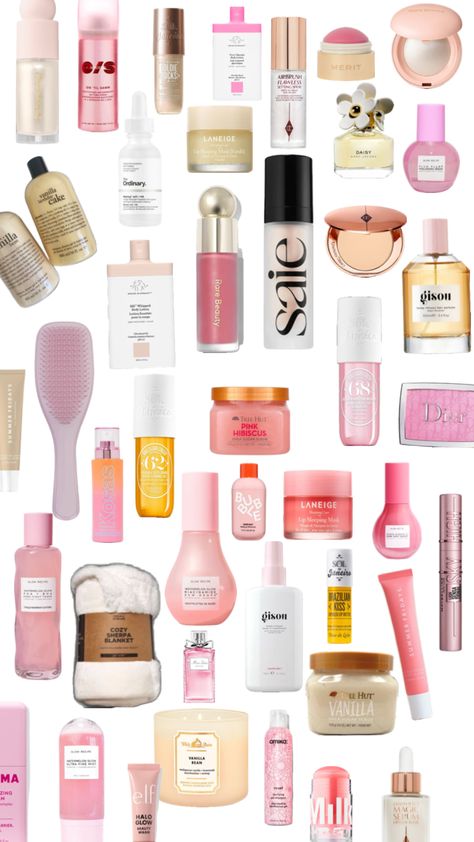 💗#pink #makeup #skincare #shuffles Skincare Collage, Skincare Shuffles, Makeup Collage, Preppy Skincare, Makeup Help, Skincare And Makeup, Pink Makeup, Makeup Skincare, College Girls