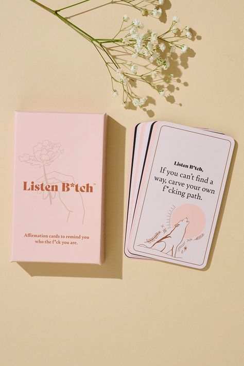 This custom deck of affirmation cards is perfect for those looking for a meaningful gift for women or a self-care gift for women. Message Card Design Ideas, Affirmation Ideas, Self Care Cards, Holistic Center, Design Fonts, Product Shoot, Woman Card, Custom Decks, Affirmations For Women