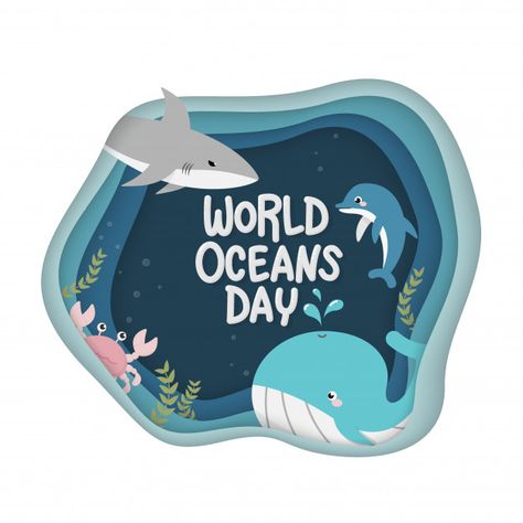 Subscription Box Design, World Ocean Day, World Oceans Day, Ocean Projects, Cut Paper Illustration, Beach Clean Up, 달력 디자인, Mom Tattoo Designs, Modern Website Design