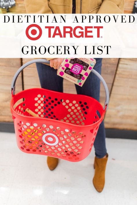 From pantry staples, to healthy snacks and more, find out whats on my registered dietitian approved target grocery list! Grab these healthy grocery staples next time you're on a Target run to save time and money. #target #groceryshopping #pantrystaples #targetrun #healthystaples #rdapproved #grocerylist #onceuponapumpkin Target Lunch Ideas, Healthy Snacks At Target, Target Meal Ideas, Target Healthy Snacks, Healthy Target Snacks, Target Grocery List, Healthy Pantry Staples, Nestle Chocolate Chip Cookies, Grocery Staples