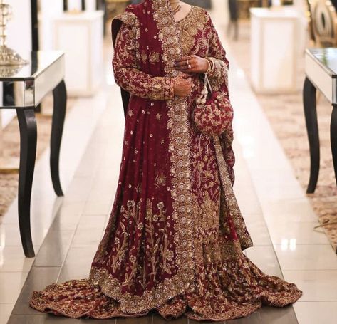 Rust Pakistani Bridal Dress, Burgundy Pakistani Bridal, Red And Rust Bridal Dress Pakistani, Red Barat Dress Pakistani, Red And Gold Pakistani Bridal Dress, Asian Bridal Dresses, Asian Bridal, Bride Wear, Bridal Dresses