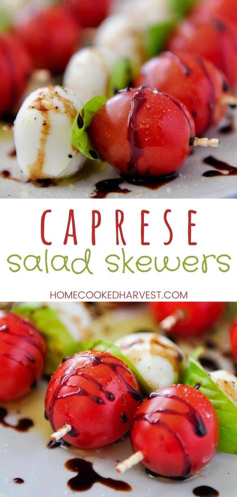 Caprese Kabobs, Fingerfood Recipes, Salad Caprese, Caprese Appetizer, Caprese Salad Skewers, Halloween Finger, Food Halloween, Caprese Skewers, Crispy Baked Chicken