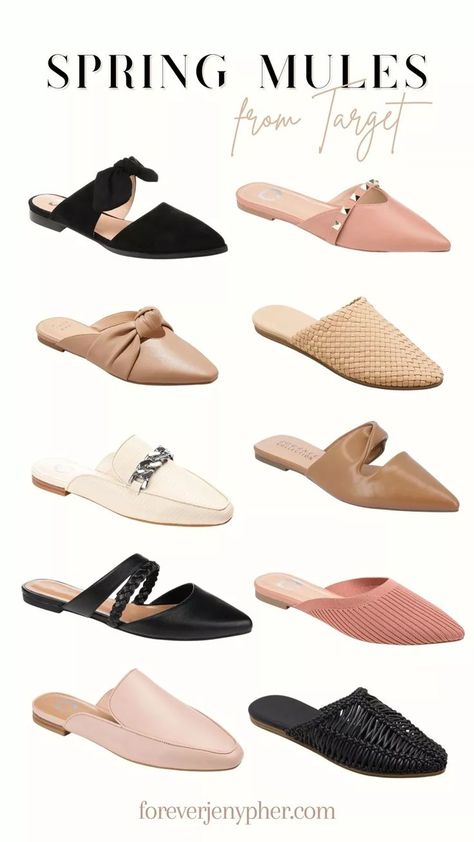 Spring mules from Target! Mules, slides, spring shoes, black mules, tan mules, white mules #LTKSeasonal#LTKstyletip#LTKshoecrush Mules Outfit Spring, Tan Mules Outfit, Target Mules, Mule Shoes Outfit, Tan Mules, White Mules, Spring Flats, Target Shoes, Black Mules