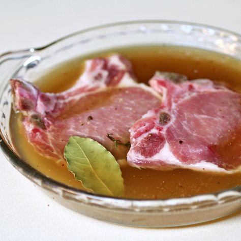 that Pork Brine Recipe, Pork Chop Brine Recipes, Pork Brine, Brining Meat, Cider Pork Chops, Brined Pork Chops, Apple Cider Pork Chops, Brine For Pork, Apple Cider Pork