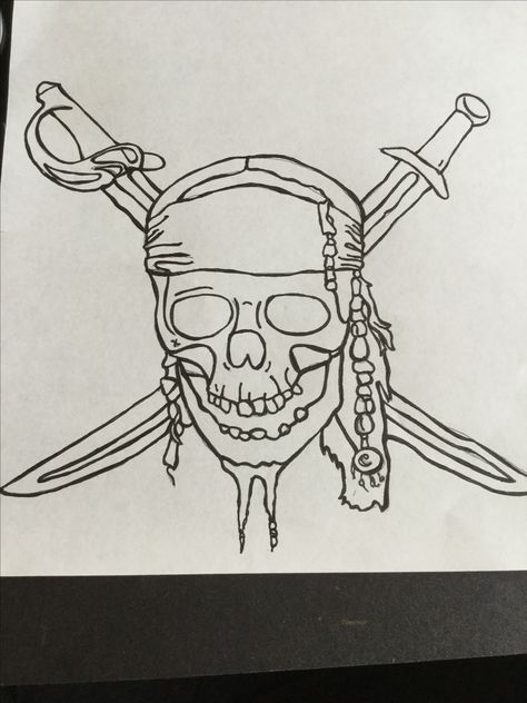 Pirate Tattoo Jack Sparrow, Jack Sparrow Drawing, Pirate Skull Tattoos, Sparrow Drawing, Sparrow Art, Pirate Tattoo, Theme Tattoo, Pirate Art, Spooky Tattoos