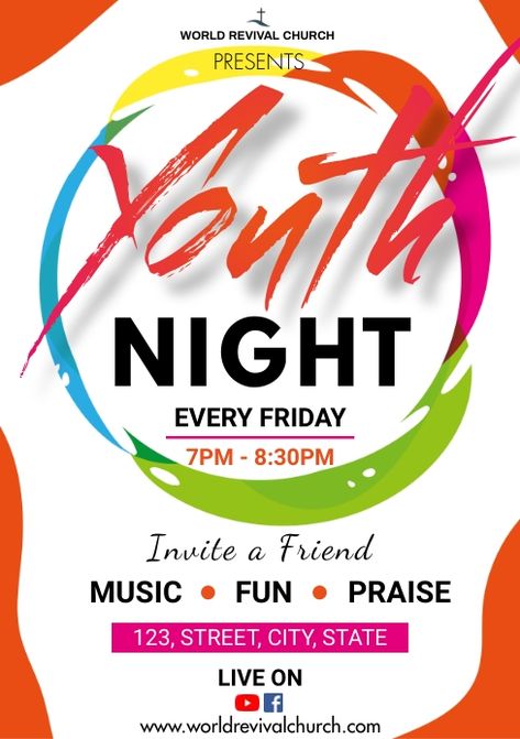 Youth Week Flyer Design, Church Poster Ideas, Service Poster, Youth Group Activities, Church Youth Group, Church Media Design, Youth Games, Church Youth, Cross Wallpaper