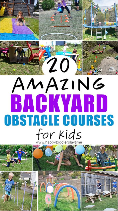 20 super fun and easy to set up backyard obstacle courses for kids. These ideas are prefect for kids of all ages, from toddlers to older kids and everyone in between. Obstacle Course Ideas, Obstacle Course For Kids, Backyard Obstacle Course, Kids Obstacle Course, Amazing Backyard, Backyard Activities, Course Ideas, Obstacle Courses, Fun Outdoor Games