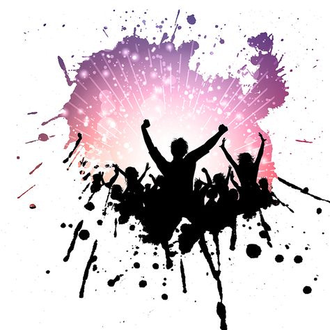 Party Silhouette, Party Crowd, Grunge Party, Wave Drawing, Dibujo Simple, Birthday Background Images, School Murals, Background Hd Wallpaper, Background Design Vector