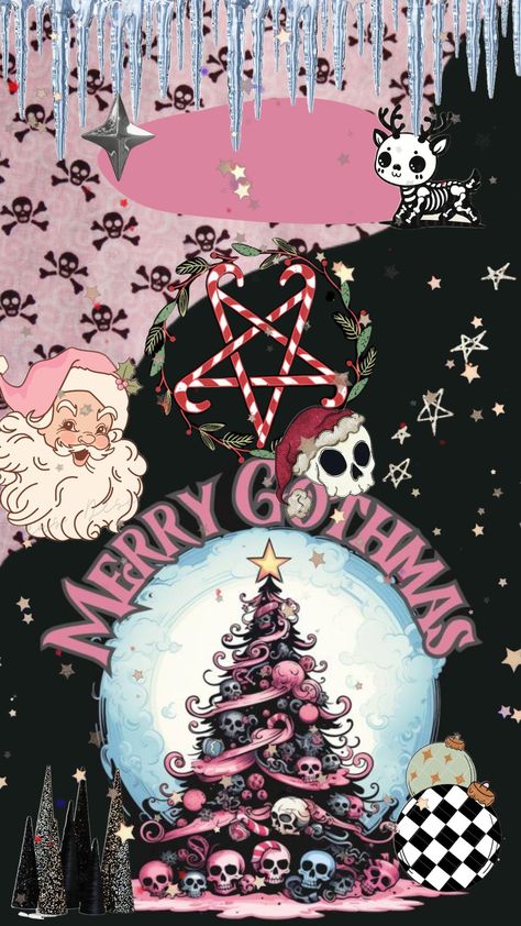 #christmas #gothmas #wallpaper #phonewallpaper Goth Christmas Background, Cute Spooky Christmas Wallpaper, Halloween And Christmas Wallpaper, Christmas Eve Background, Gothmas Wallpaper, Goth Christmas Aesthetic Wallpaper, Christmas Dark Wallpaper, Grunge Christmas Wallpaper, Gothic Christmas Wallpaper